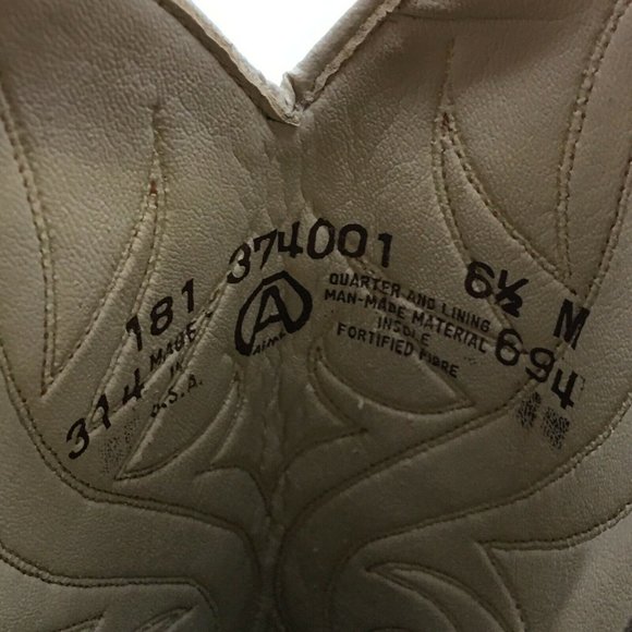 Acme Western Cowboy Boots Womens 6.5M Brown Faux L - Picture 8 of 10